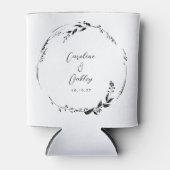 エレガント白黒フローラ結婚リースカスタム 缶クーラー (正面)