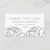 エレガント白黒フローラ結婚共有ザラブ エンクロージャーカード (正面)