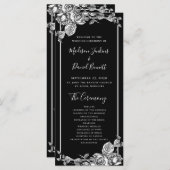 エレガント白黒フローラ結婚式 プログラム (正面/裏面)