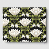 エレガント白黒フローラ結婚：書道 ゲストブック (裏面)