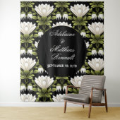 エレガント白黒フローラ結婚:書道 タペストリー (インサイチュ)