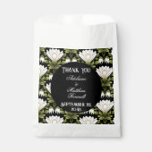 エレガント白黒フローラ結婚：書道 フェイバーバッグ (正面)