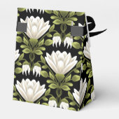 エレガント白黒フローラ結婚：書道 フェイバーボックス (裏面サイド)