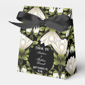 エレガント白黒フローラ結婚:書道 フェイバーボックス (正面サイド)