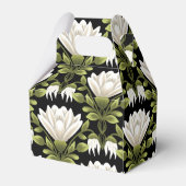 エレガント白黒フローラ結婚:書道 フェイバーボックス (裏面サイド)