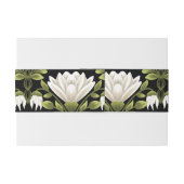 エレガント白黒フローラ結婚：書道 招待状ベリーバンド (裏面例)