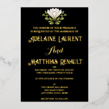 エレガント白黒フローラ結婚：書道