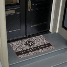 エレガント白黒フローラ |家族の名前と日付