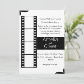 エレガント白黒フ転がィルメ結婚ラ 招待状 (スタンド正面)