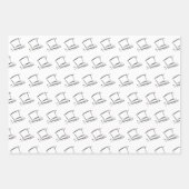 エレガント白黒ブライダル/ウェディングシャワー ラッピングペーパーシート (正面3)