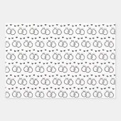 エレガント白黒ブライダル/ウェディングシャワー ラッピングペーパーシート (正面)