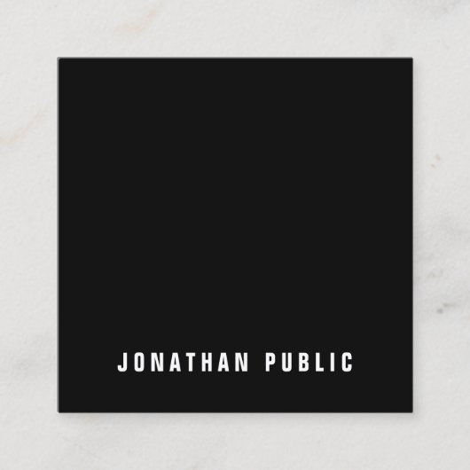 エレガント白黒プシンプルランプロフェッショナルリュックス スクエア名刺 (正面)