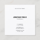 エレガント白黒プシンプルランプロフェッショナルリュックス スクエア名刺 (裏面)