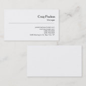 エレガント白黒プレーンシンプルビジネスカード 名刺 (正面/裏面)