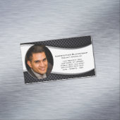 エレガント白黒プロフェッショナルカスタム写真 マグネット名刺 (インサイチュ)