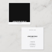 エレガント白黒プロフェッショナルテンプレート スクエア名刺 (正面/裏面)