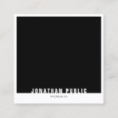 エレガント白黒プロフェッショナルテンプレート スクエア名刺 (正面)