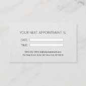 エレガント白黒ヘアスタイリストアポイントメントカード 名刺 (裏面)