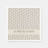 エレガント白黒ミッドセンチュリーモダンカスタムウェディング スタンダードカクテルナプキン (正面)