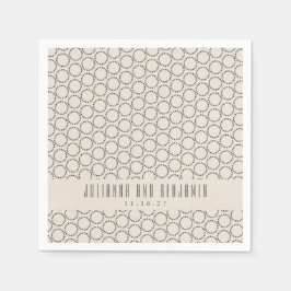 エレガント白黒ミッドセンチュリーモダンカスタムウェディング スタンダードカクテルナプキン