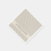 エレガント白黒ミッドセンチュリーモダンカスタムウェディング スタンダードカクテルナプキン (角)