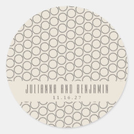 エレガント白黒ミッドセンチュリーモダンカスタムウェディング ラウンドシール