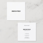 エレガント白黒ミニマモダンラお洒落ム平野 スクエア名刺 (正面/裏面)