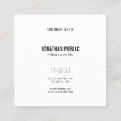 エレガント白黒ミニマモダンラお洒落ム平野 スクエア名刺 (裏面)