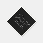 エレガント白黒ミニマリスト卒業 スタンダードカクテルナプキン (角)