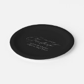 エレガント白黒ミニマリスト卒業 ペーパープレート (アングル)