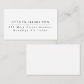 エレガント白黒ミニマルシンプルプロフェッショナル 名刺 (正面/裏面)