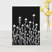 エレガント白黒ミニマルフローラ カード (黄色い花)