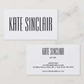 エレガント白黒ミニマルモダン 名刺 (正面/裏面)