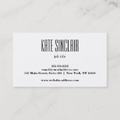 エレガント白黒ミニマルモダン 名刺 (裏面)