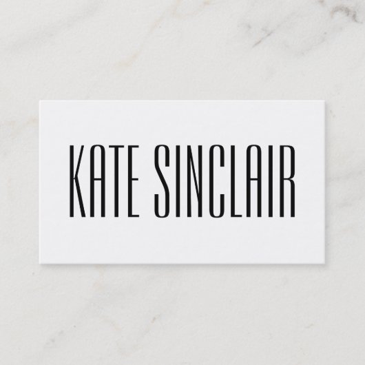 エレガント白黒ミニマルモダン 名刺 (正面)