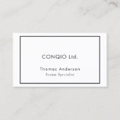 エレガント白黒ミニマル企業の 名刺 (正面)