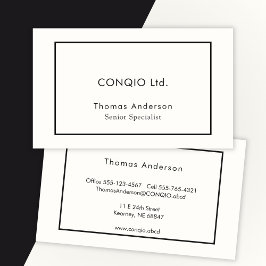 エレガント白黒ミニマル企業の 名刺