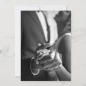 エレガント白黒ミニマル写真Save the Date 招待状 (裏面)