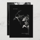 エレガント白黒ミニマル写真Save the Date 招待状 (正面/裏面)