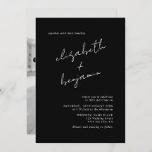 エレガント白黒ミニマル写結婚真