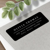 エレガント白黒ミニマル差出人住所層 ラベル