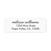 エレガント白黒ミニマル差出人住所 ラベル (正面)