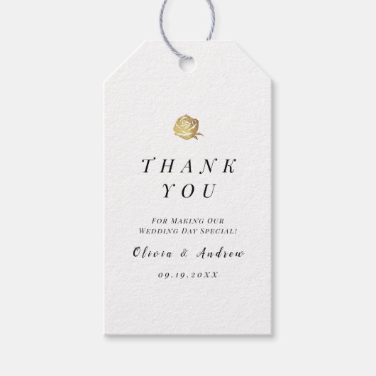 エレガント白黒ミニマル感謝してい者 ギフトタグ (正面)