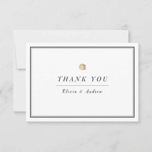 エレガント白黒ミニマル感謝してい者 サンキューカード (正面)