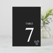 エレガント白黒ミニマル結婚リスト サンキューカード (スタンド正面)