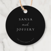 エレガント白黒ミニマル結婚リスト フェイバータグ (裏面)