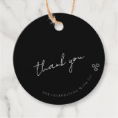 エレガント白黒ミニマル結婚リスト フェイバータグ (正面)