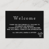 エレガント白黒ミニマル結婚リスト プレイスカード (正面)