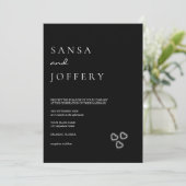 エレガント白黒ミニマル結婚リスト 招待状 (スタンド正面)