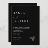 エレガント白黒ミニマル結婚リスト 招待状 (正面/裏面)